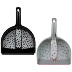 B&M Printed Dustpan And Brush - Grey -Stanlty Shop 385316 printed dustpan and brush main