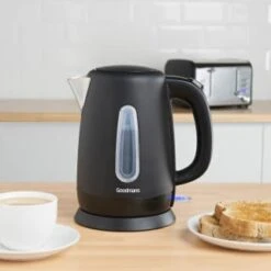 Goodmans Matt Black Jug Kettle 1.7L -Stanlty Shop 386963 goodmans jug kettle black 3