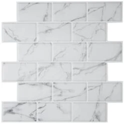 Florence Marble Subway Self Adhesive Wall Tile -Stanlty Shop 389767 florence marble subway self adhesive wall tile 3