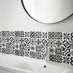 Clevedon Black Morrocan Self Adhesive Wall Tile -Stanlty Shop 389770 clevedon black morrocon self adhesive wall tile