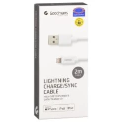 Goodmans Lightning Charge/Sync Cable 2m - White