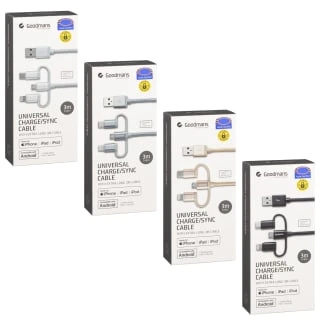 Goodmans 3-in-1 Charging & Sync Cable - Grey 5 Goodmans 3-in-1 Charging & Sync Cable - Grey - Image 3