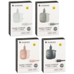 Goodmans Type C Mains Charger & Cable - Light Pink -Stanlty Shop 390319 goodmans mains charger and type c cable 1 2m main