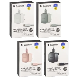 Goodmans Lightning Mains Charger & Cable 1.2m - White 5 Goodmans Lightning Mains Charger & Cable 1.2m - White - Image 3