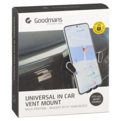 Goodmans Universal In-Car Vent Mount - Silver -Stanlty Shop 390376 goodmans universal in car vent mount black and silver 3