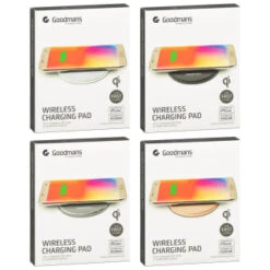 Goodmans Metallic Wireless Charging Pad - Silver -Stanlty Shop 390384 goodmans wireless charging pad rose gold