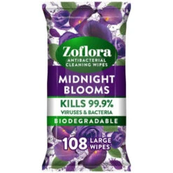 Zoflora Anti-Bacterial Cleaning Wipes 108pk - Midnight Bloom