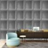 Gilded Panel Grey Wallpaper -Stanlty Shop 391950 gilded panel grey wallpaper 2