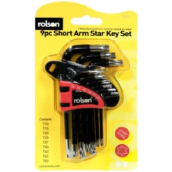 Rolson Short Arm Star Key Set 9pc