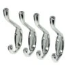 B&M Chrome Effect Double Hooks 4pk -Stanlty Shop 392739 4pk chrome double hook
