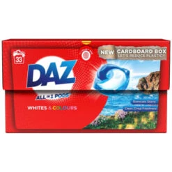 Daz All-in-One Laundry Pods 33pk - Whites & Colours