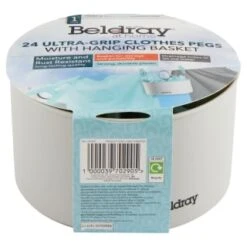 Beldray Ultra-Grip Clothes Pegs With Hanging Basket 24pk